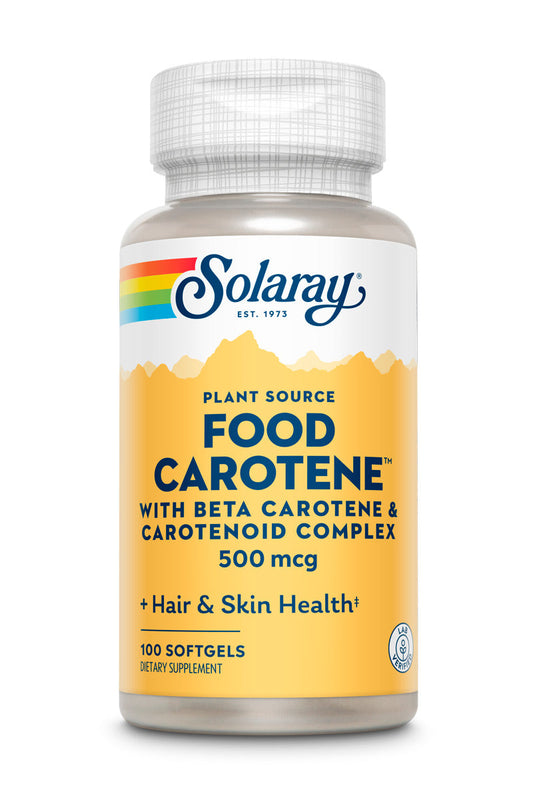 Solaray Food Carotene, Vitamin A 10000 IU | Healthy Skin, Eyes, Antioxidant & Immune Support (100 CT)