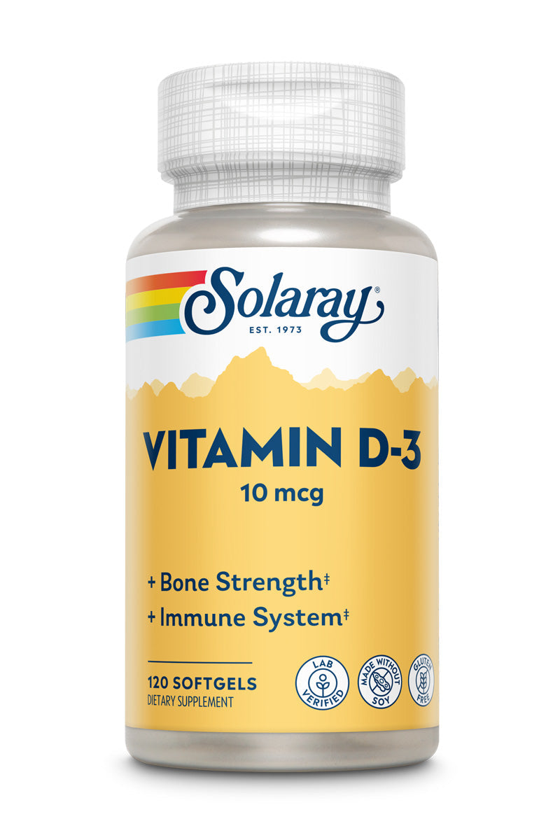 Solaray Vitamin D-3-400 IU | 120 Softgels