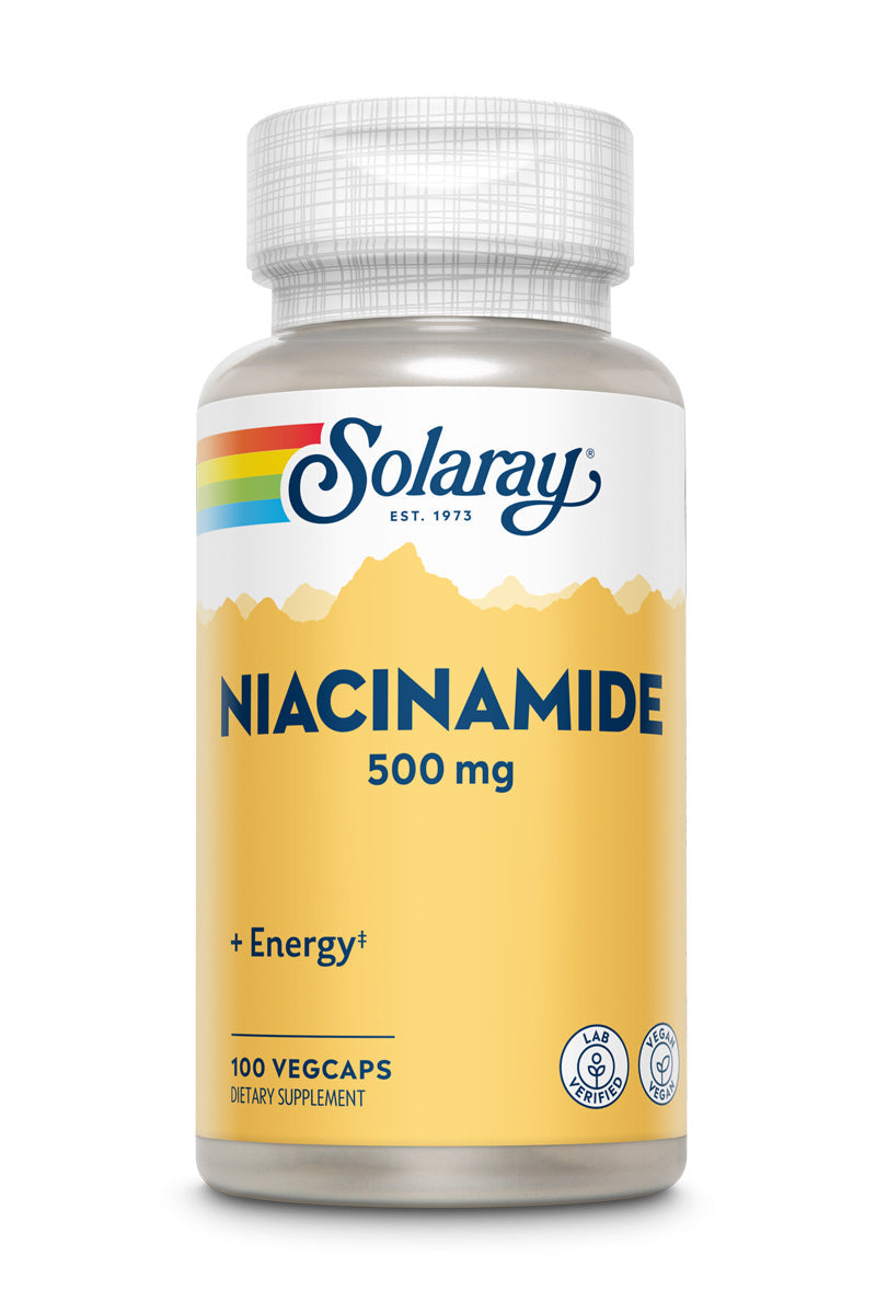 Solaray Niacinamide 500 mg | Vitamin B-3 | Energy Metabolism, Circulation, Nerve & Skin Health Support, 100 CT