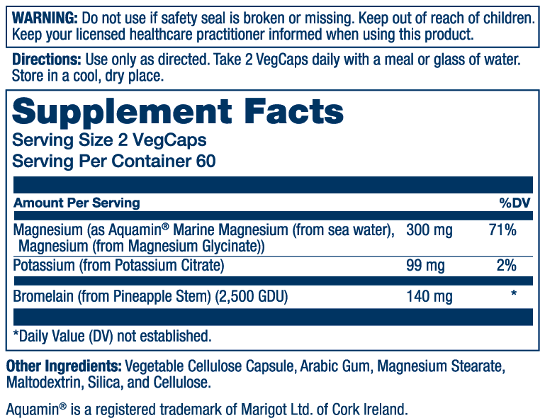 Magnesium & Potassium Asporotate w/ Bromelain 120 ct
