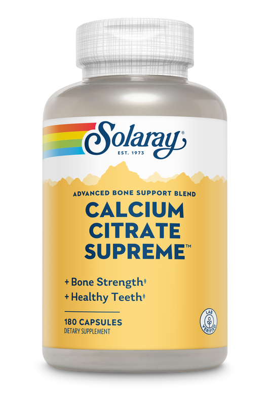 Solaray Calcium Citrate Supreme 800mg Advanced Bone Support Blend | Gentle Digestion Formula | 30 Servings | 180 VegCaps