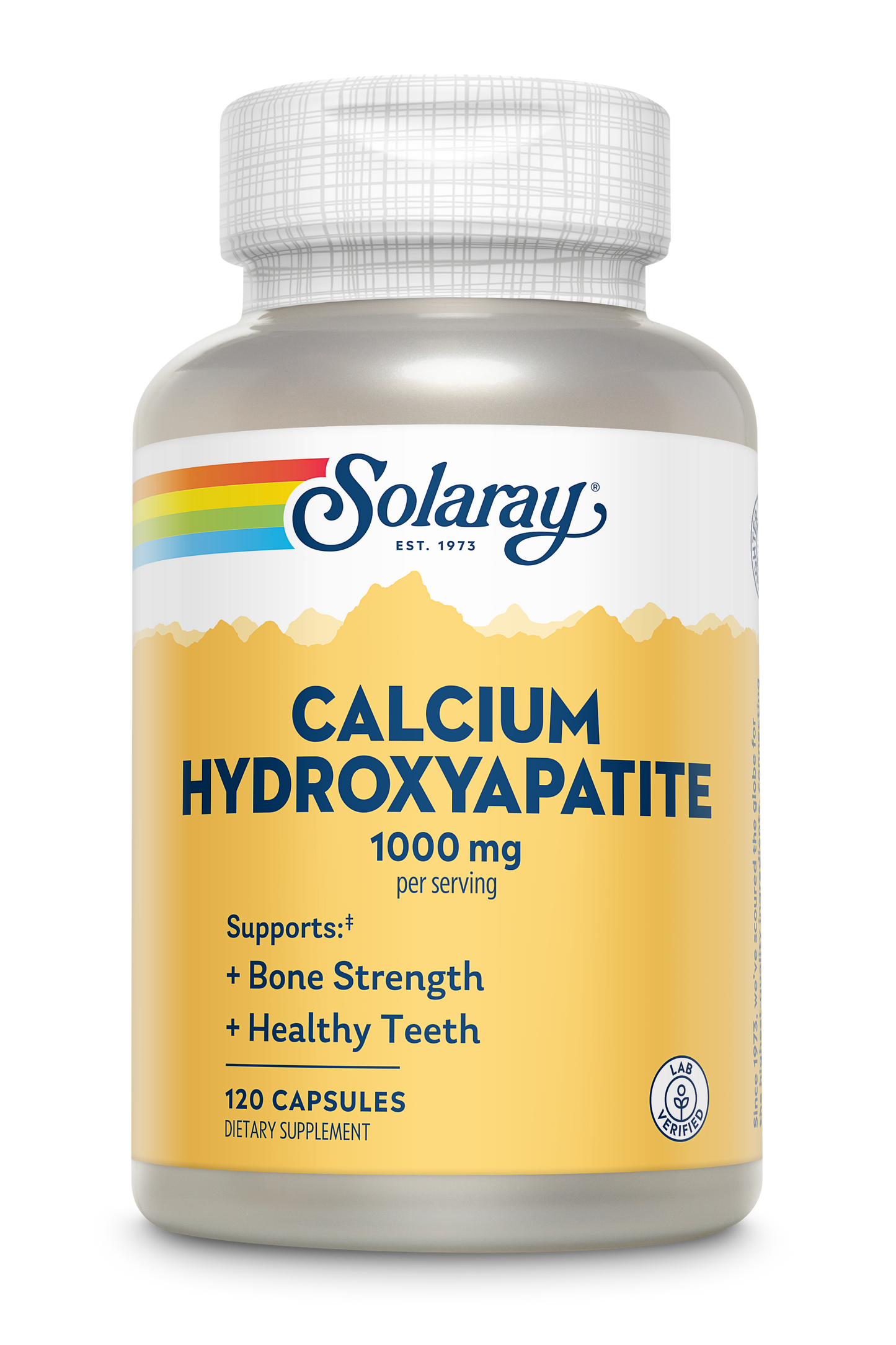 Solaray Calcium Hydroxyapatite 1000mg | Highly Advanced Calcium Supplement to Help Support Healthy Bones & Teeth, Nerve & Muscle Function | 120 Caps