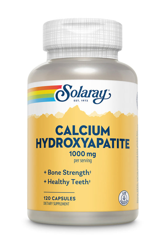 Solaray Calcium Hydroxyapatite 1000mg | Highly Advanced Calcium Supplement to Help Support Healthy Bones & Teeth, Nerve & Muscle Function | 120 Caps