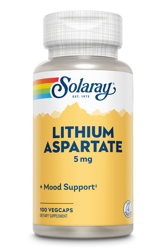 Solaray Lithium Aspartate - 100 Capsules - 5 mg