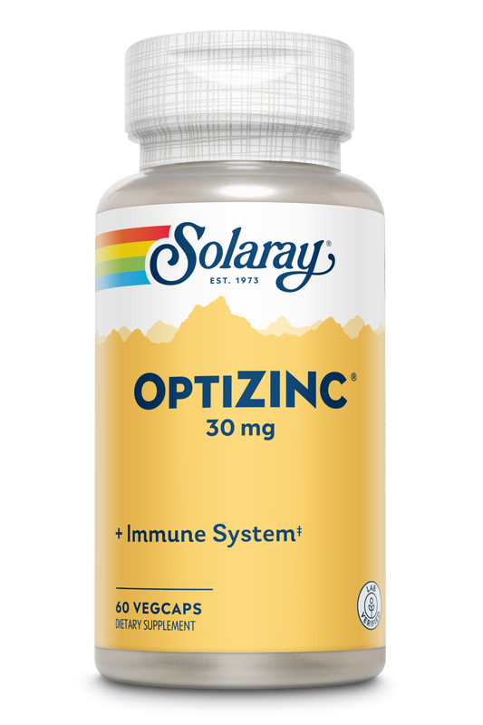 Solaray OptiZinc 30mg Immune Support Supplement, Chelated Zinc Capsules, Endocrine Systems and Cellular Health Support, with Methionine, Vitamin B6 and NO Copper, 60-Day Guarantee, 60 Serv, 60 VegCaps