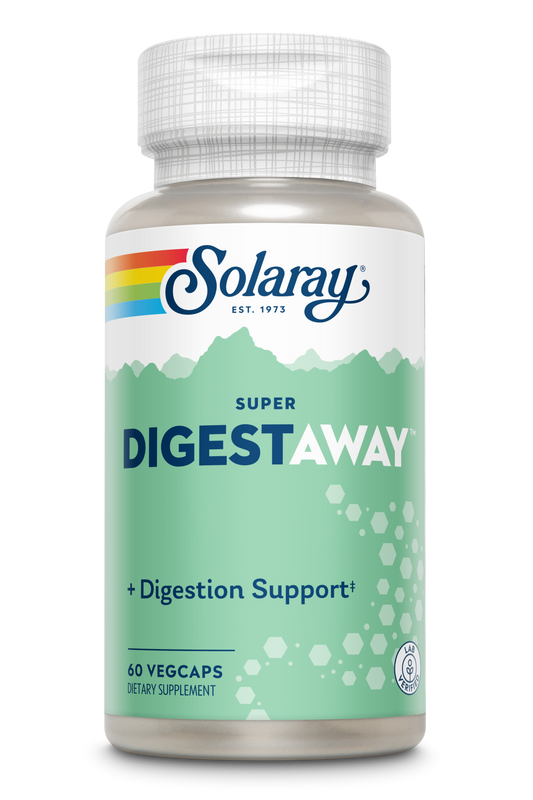 Solaray Super Digestaway Digestive Enzymes - Pancreatin, Papain, Ginger, Pepsin, Betaine HCl, Aloe Vera, and More - Digestion & Nutrient Absorption Support - Lab Verified