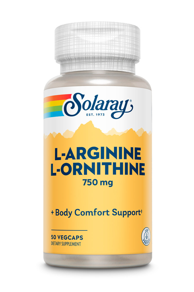 Solaray L-Arginine & L-Ornithine, Veg Cap (Btl-Plastic) | 50ct