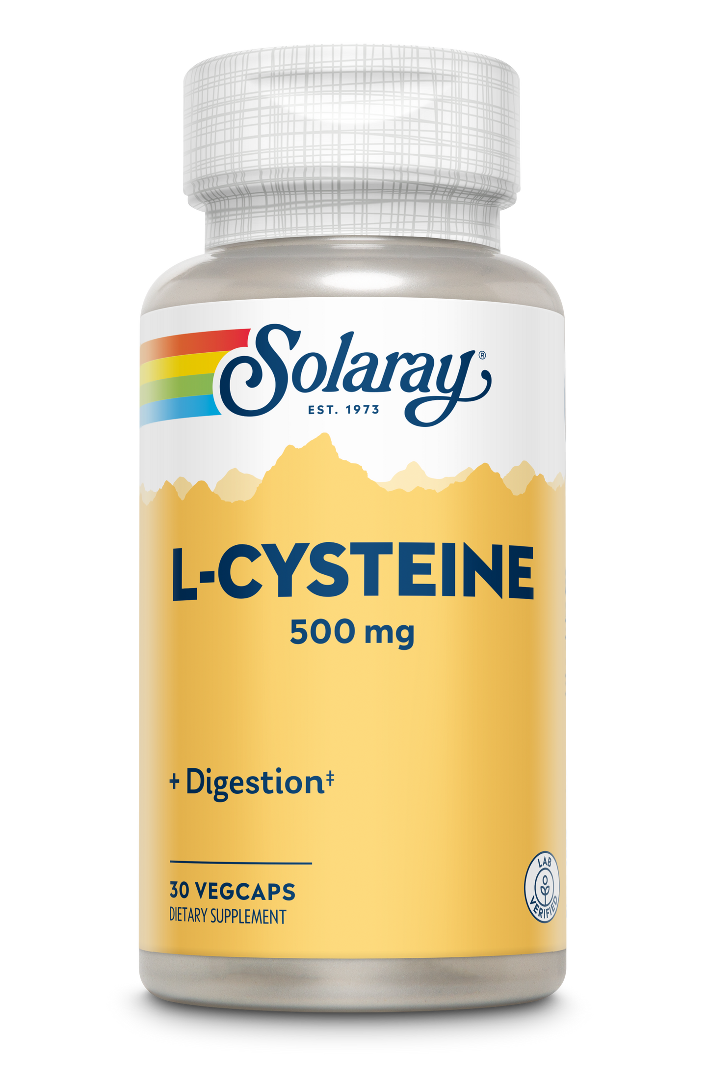 Solaray L-Cysteine 500 mg, Digestion, Hair, Skin and Nails Support Supplement, Master Antioxidant, Lab Verified, 60-Day Money-Back Guarantee, 30 Servings, 30 VegCap