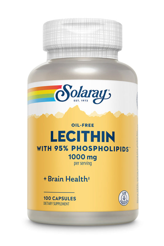Solaray Lecithin No Oil, Capsule (Btl-Plastic) 1000mg | 100ct