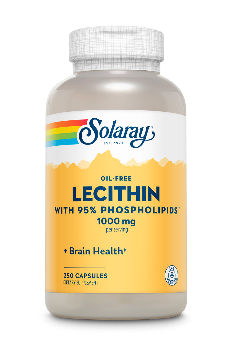 Solaray Lecithin No Oil Capsules 1000mg | 250 Count