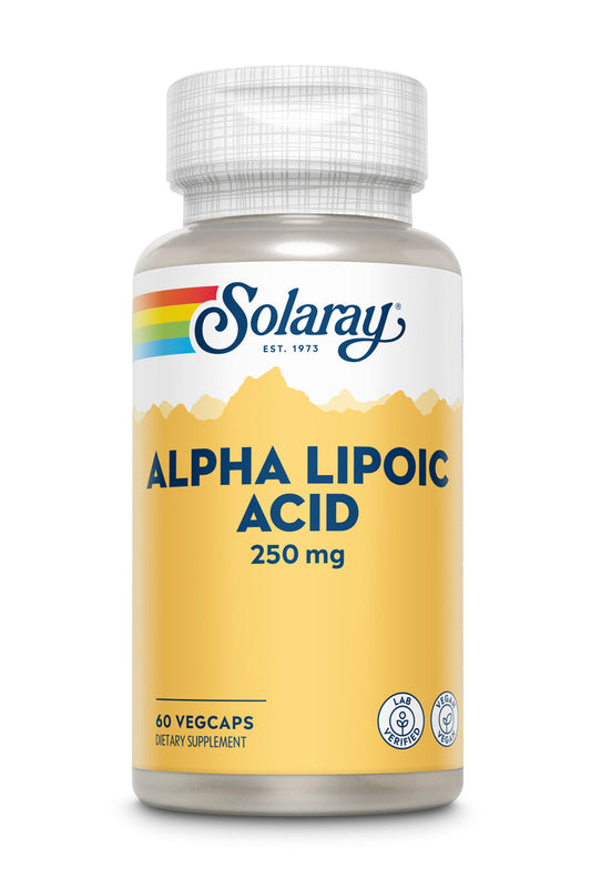 Solaray Alpha Lipoic Acid 250 mg - 60 VegCaps - Healthy Antioxidant Activity & Energy Support - Non-GMO & Vegan