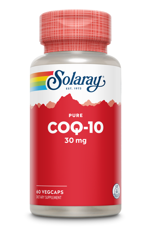 Solaray Pure CoQ-10 30 mg | Health Heart Function & Cellular Energy Support | Non-GMO, Vegan & Lab Verified for Purity | 60 VegCaps