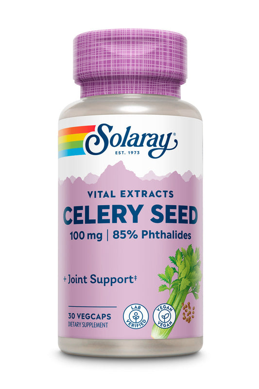 Solaray Celery Seed Extract 100 mg | 85% Phthalides | Overall Joint Health Support | Non-GMO, Vegan | 30 VegCaps