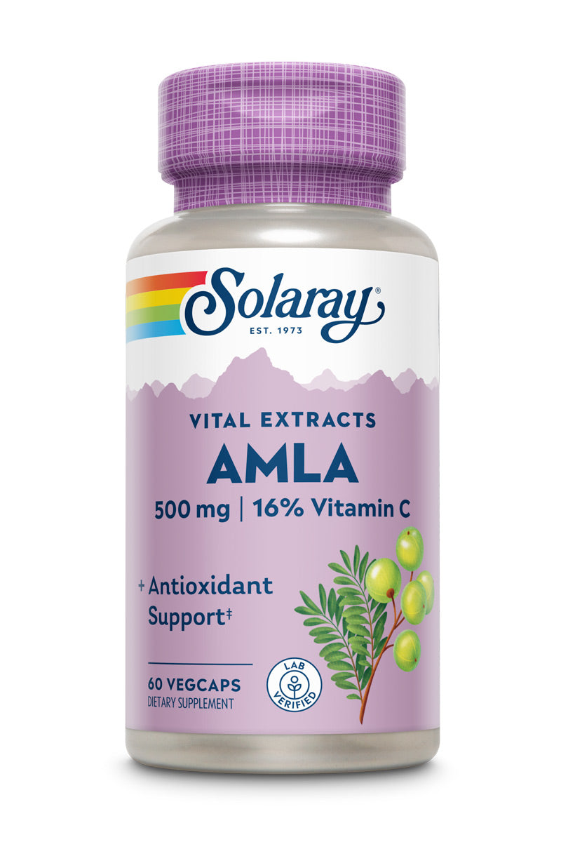 Solaray Guaranteed Potency Amla Fruit Extract, Veg Cap (Btl-Plastic) 500mg | 60ct