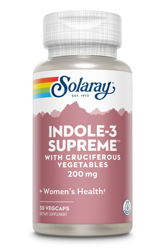 Solaray Indole-3 Supreme with Cruciferous Vegetables - Women's Health Support - DIM Plus Broccoli, Kale, and More - Lab Verified, 60-Day Guarantee - 30 Servings, 30 VegCaps