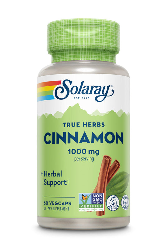 Solaray Cinnamon Bark 1000 mg | Healthy Digestive Function | Antioxidant | 60 VegCaps
