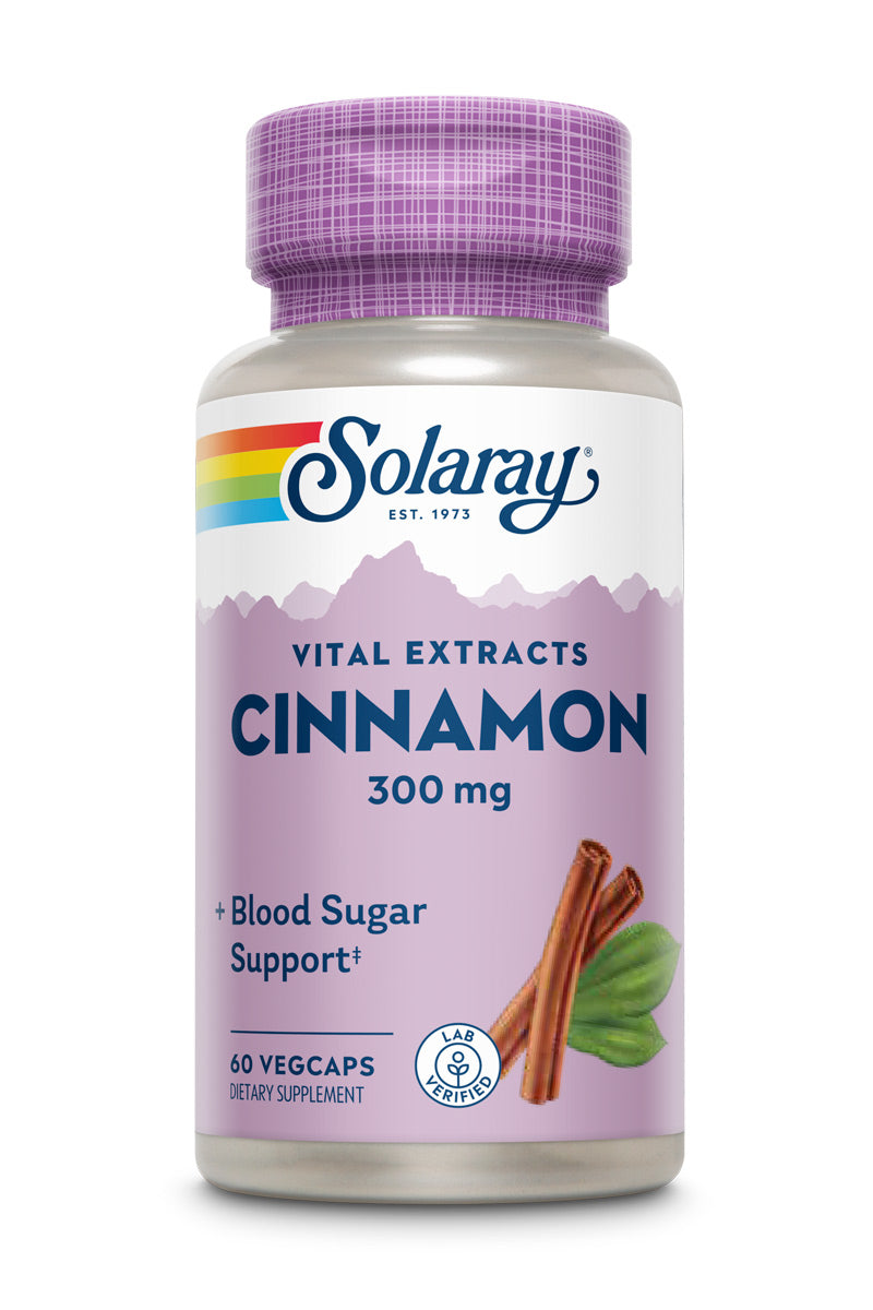 Solaray Guaranteed Potency Cinnamon Bark Extract, Veg Cap (Btl-Plastic) 300mg | 60ct