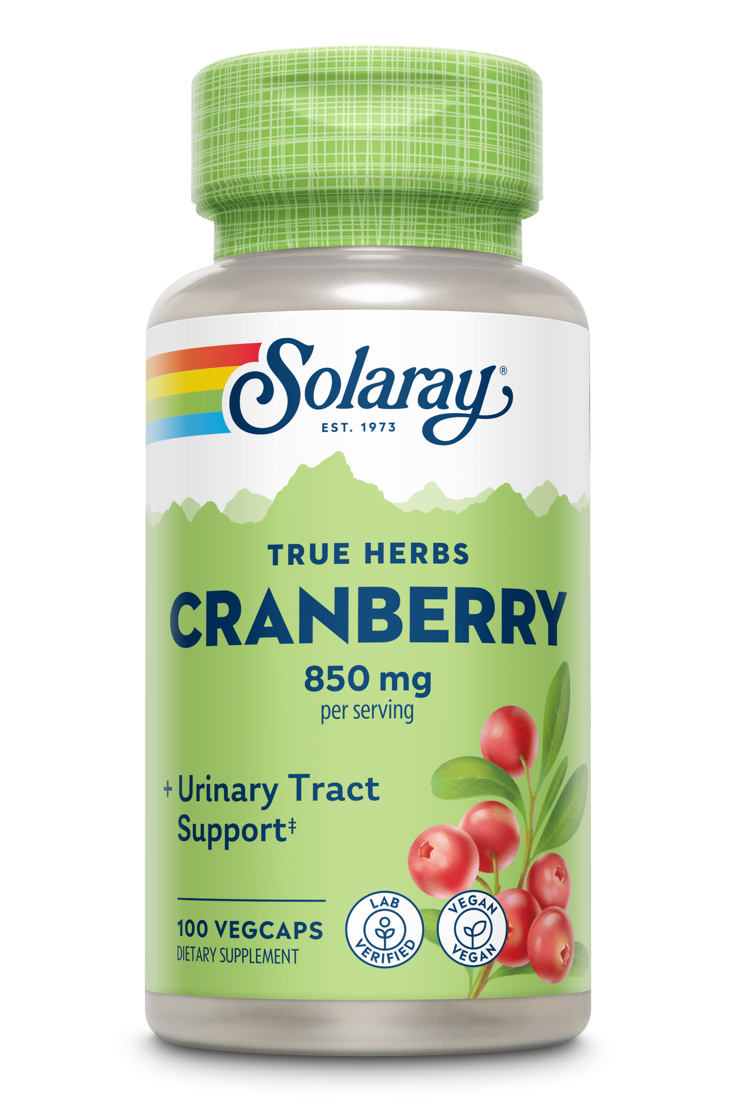 Solaray Cranberry Berry 850 mg | Healthy Urinary Tract and Cardiovascular Function Support | 50 Servings | 100 VegCaps