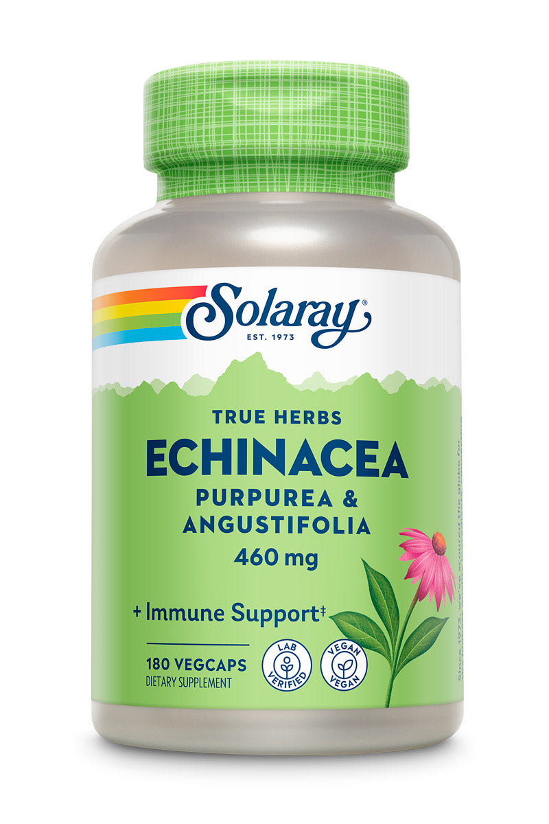 Solaray Echinacea Purpurea & Angustifolia Root 460 mg | Healthy Immune & Respiratory Function Support | 180 VegCaps