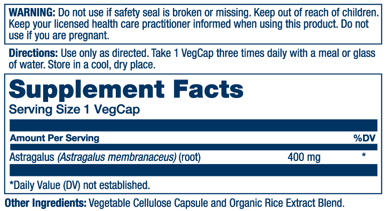 Solaray Astragalus Root 400mg | Healthy Immune Function & Stress Support | Adaptogen Herb | Non-GMO, Vegan & Lab Verified | 180 VegCaps