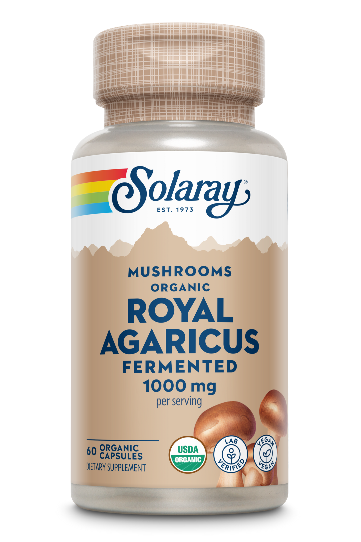 Solaray Fermented Royal Agaricus Mushroom 500 mg | 60 VegCaps