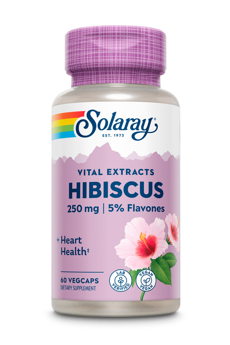 Solaray Hibiscus Flower Extract Capsules | Healthy Cardiovascular Function Support | Non-GMO, Vegan | 60 VegCaps