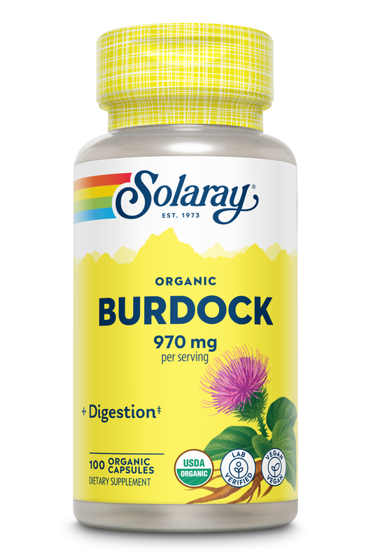 Solaray Burdock Root 485 mg | Healthy Liver, Kidney, Digestion, Circulation, Joint & Skin Support | Non-GMO & Vegan  | 100 VegCaps