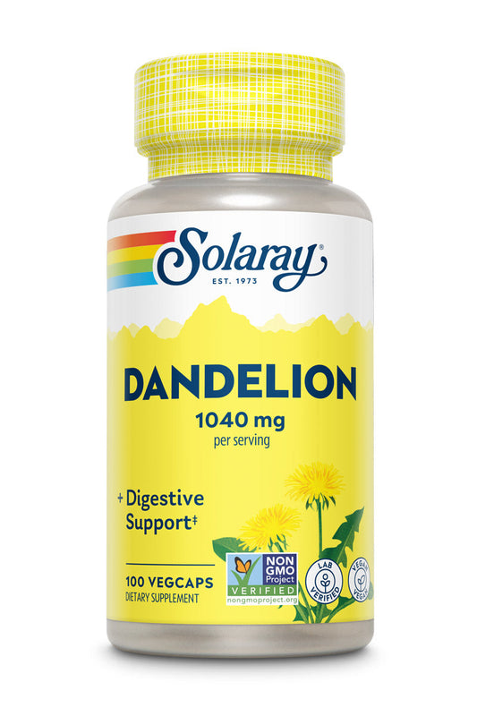 Solaray Dandelion Root | Healthy Liver, Kidney, Digestion & Water Balance Support | Non-GMO, Vegan, 100 VegCaps, 50 Serv