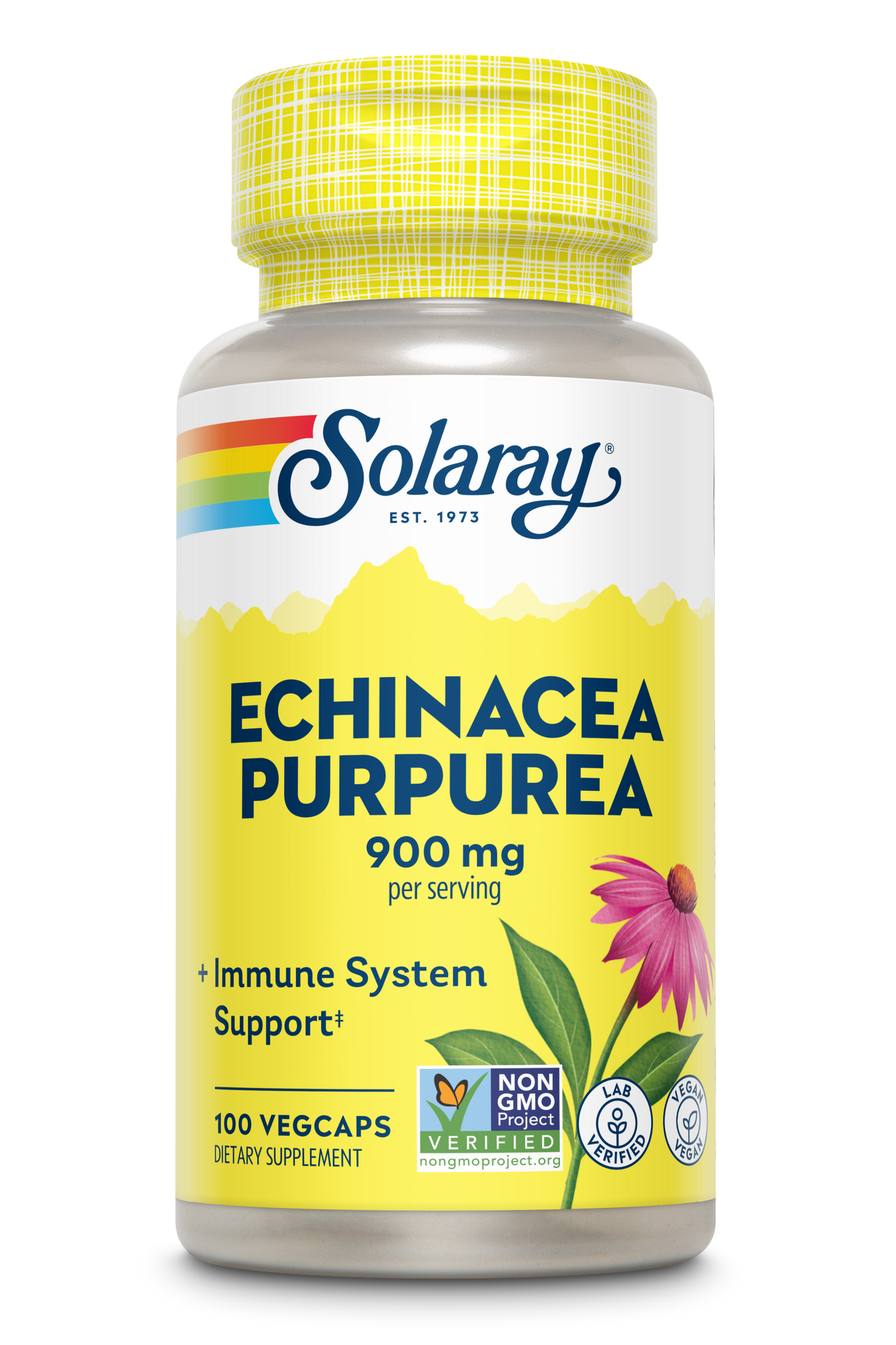 Solaray Echinacea Root | Healthy Immune Function and Respiratory Support | Non-GMO, Vegan | 100ct, 50 Serv.