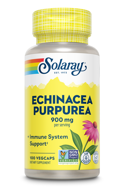 Solaray Echinacea Root | Healthy Immune Function and Respiratory Support | Non-GMO, Vegan | 100ct, 50 Serv.