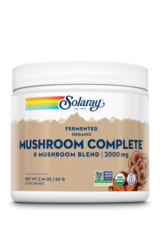 Solaray Fermented Organic Mushroom Complete, Powder | Healthy Immune Function Support | 2,000 mg per serv. | 60g, 30 Serv