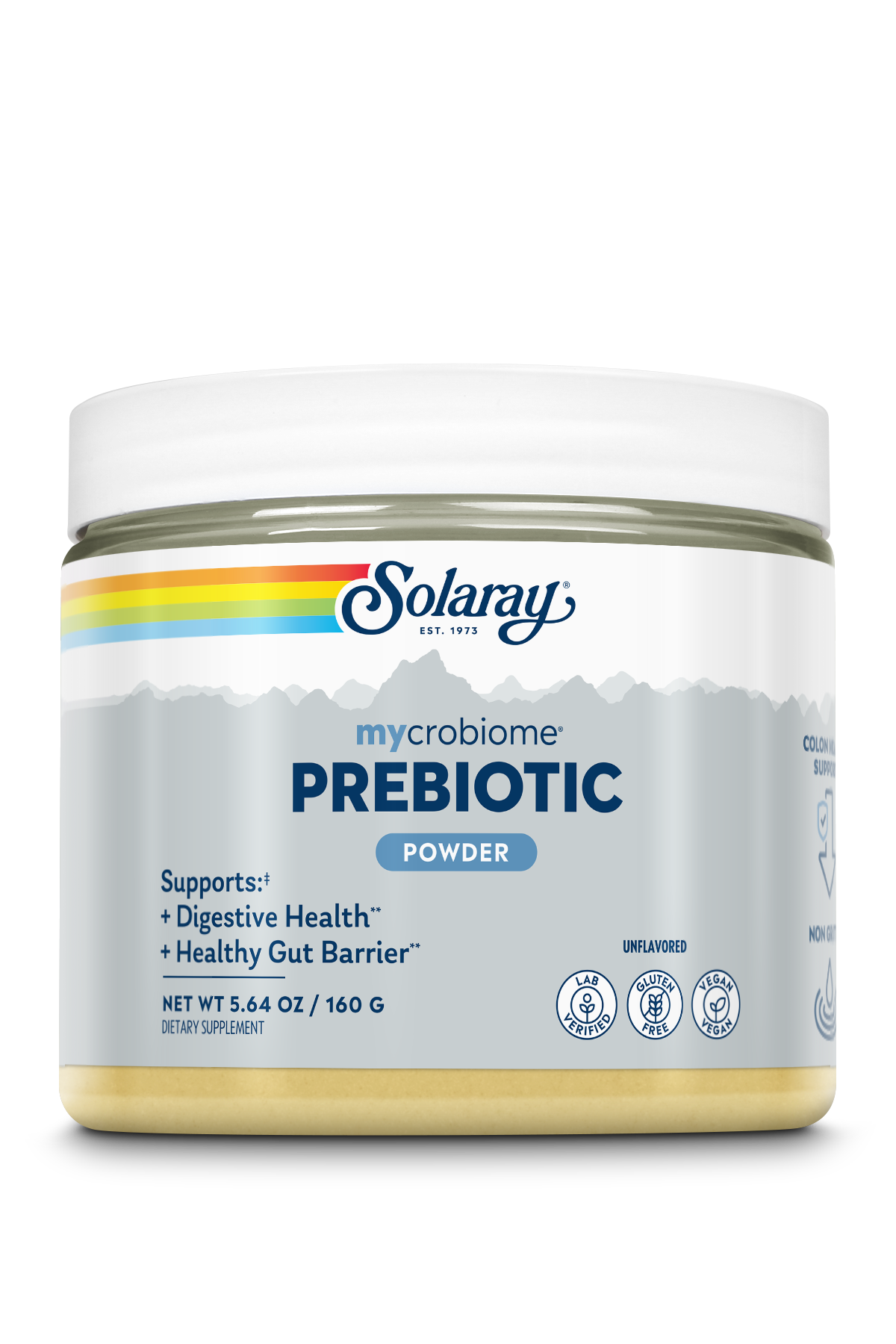 Solaray Mycrobiome Prebiotic Powder, Prebiotics for Women and Men, Digestive Nutritional Supplements for Colon and Gut Health, Non-Gritty, Easy-to-Mix, Non-Bloating Formula, 20 Servings, 5.64 OZ