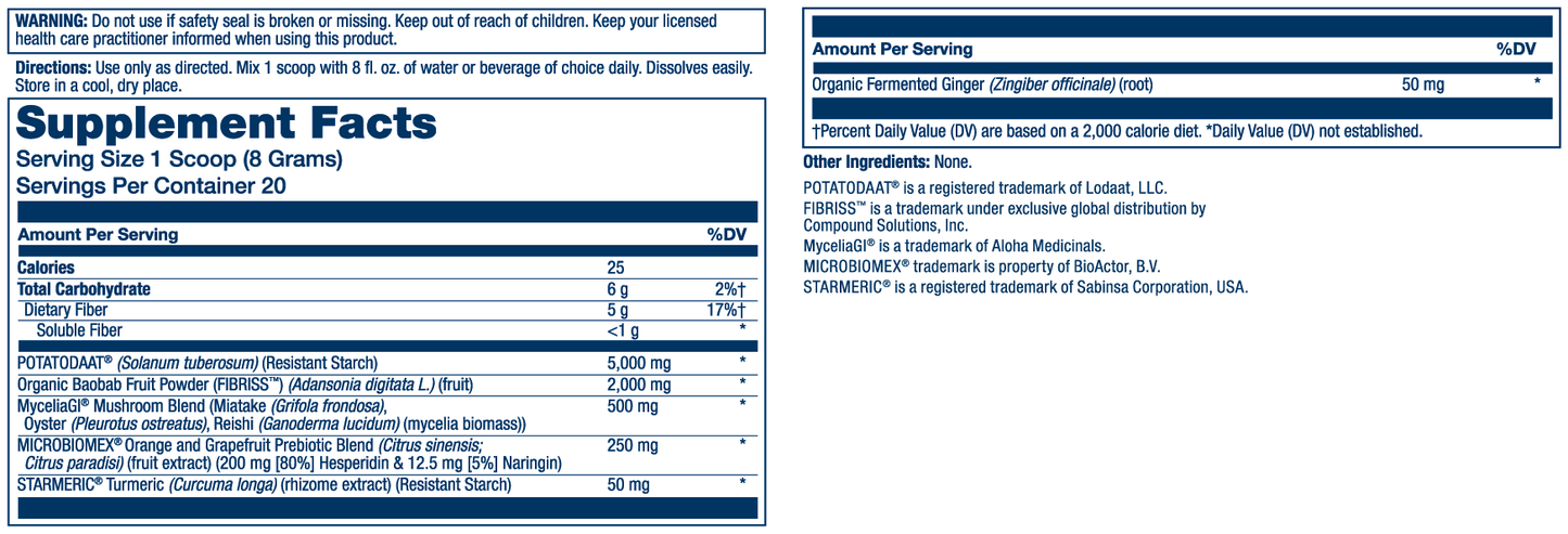 Solaray Mycrobiome Prebiotic Powder, Prebiotics for Women and Men, Digestive Nutritional Supplements for Colon and Gut Health, Non-Gritty, Easy-to-Mix, Non-Bloating Formula, 20 Servings, 5.64 OZ