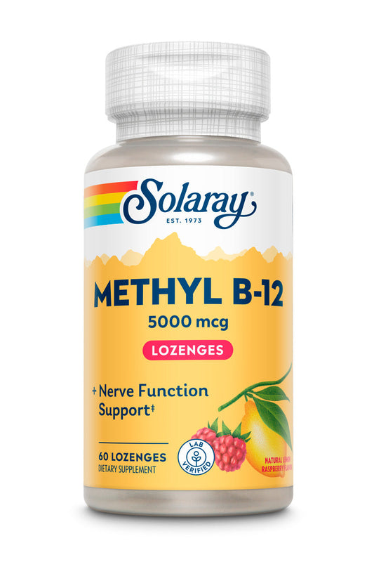 Solaray Methyl B12, Lozenge, Lemon (Btl-Plastic) | 5000mcg 60ct