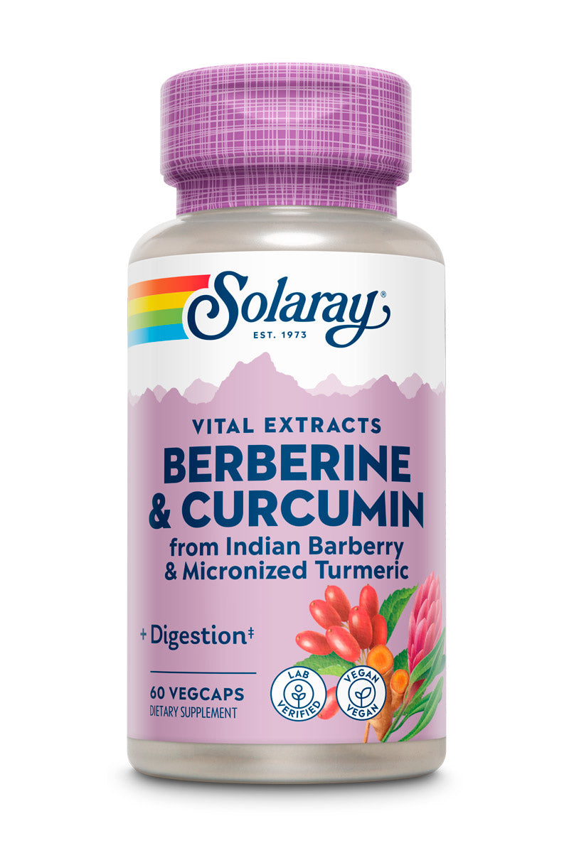 Solaray Berberine & Curcumin Root Extracts | Healthy Digestive, Cardiovascular & Metabolic Function Support | 60 VegCaps