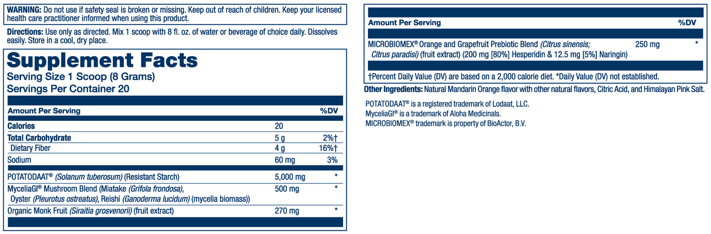 Mycrobiome Prebiotic Citrus Flavor