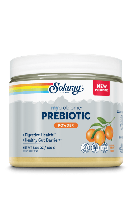 Solaray Mycrobiome Prebiotic Powder, Prebiotics for Women and Men, Digestive Nutritional Supplements for Colon and Gut Health, Easy-to-Mix, Non-Bloating Formula, Citrus Flavor, 20 Servings, 5.64 OZ