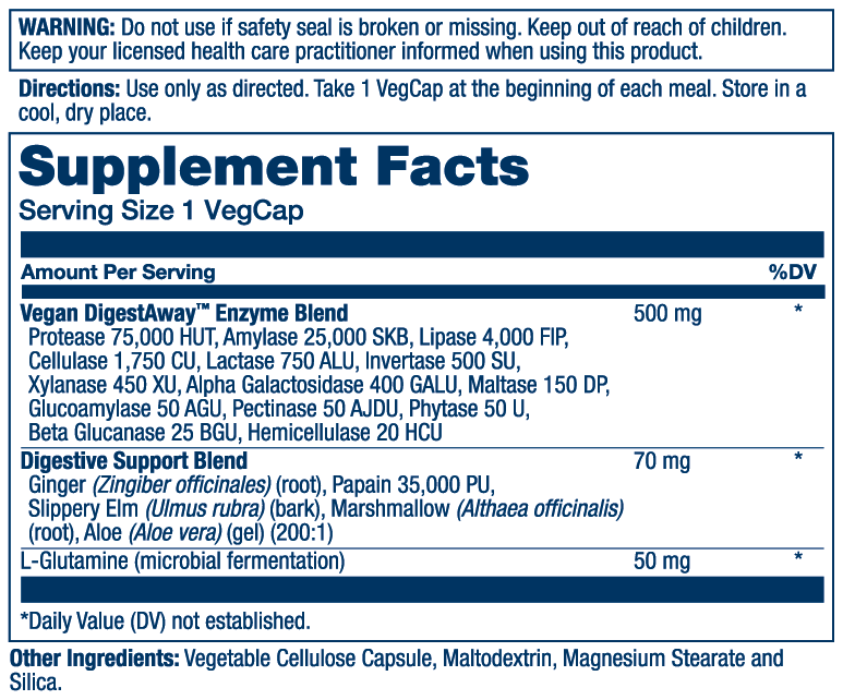 Solaray Super Digestaway Plant Enzymes, Veg Cap (Btl-Plastic) | 60ct