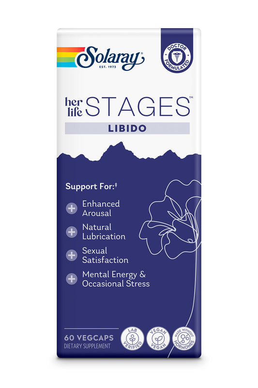 Solaray Libido her life STAGES - Supports Natural Lubrication and Libido Increase for Women - Shatavari, Fenugreek, Organic Ashwagandha Capsules - Made Without Hormones - 30 Servings, 60 VegCaps