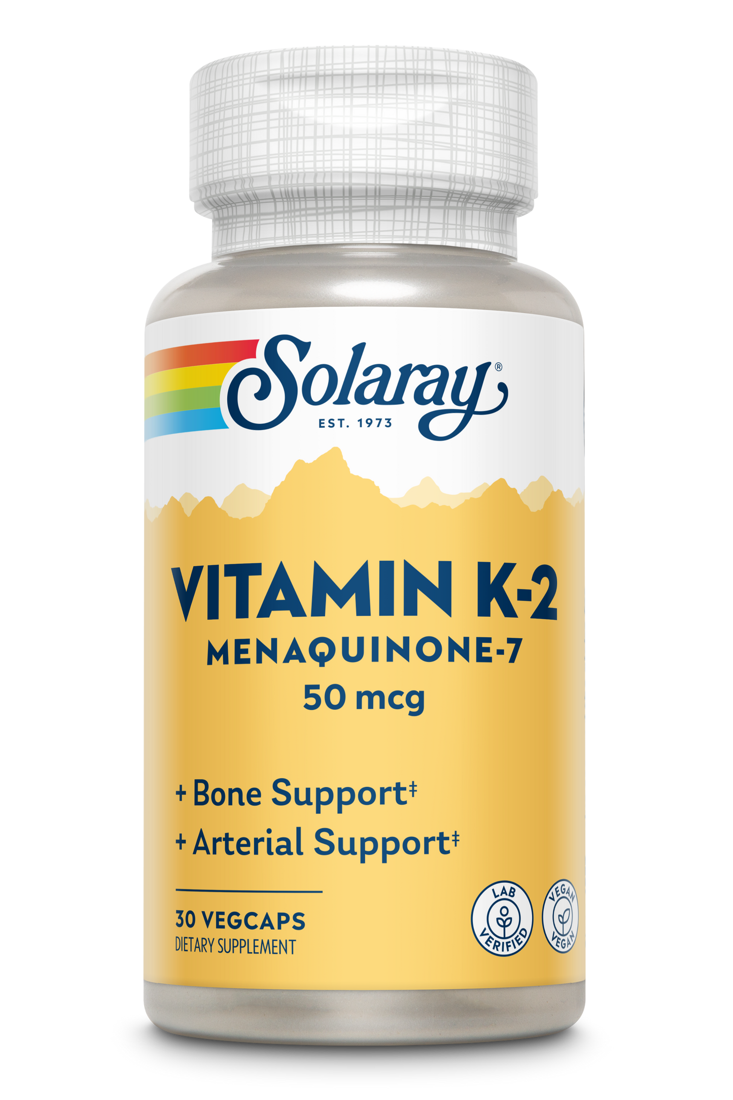 Solaray K2 MK7, Veg Cap (Btl-Plastic) 50mcg | 30ct