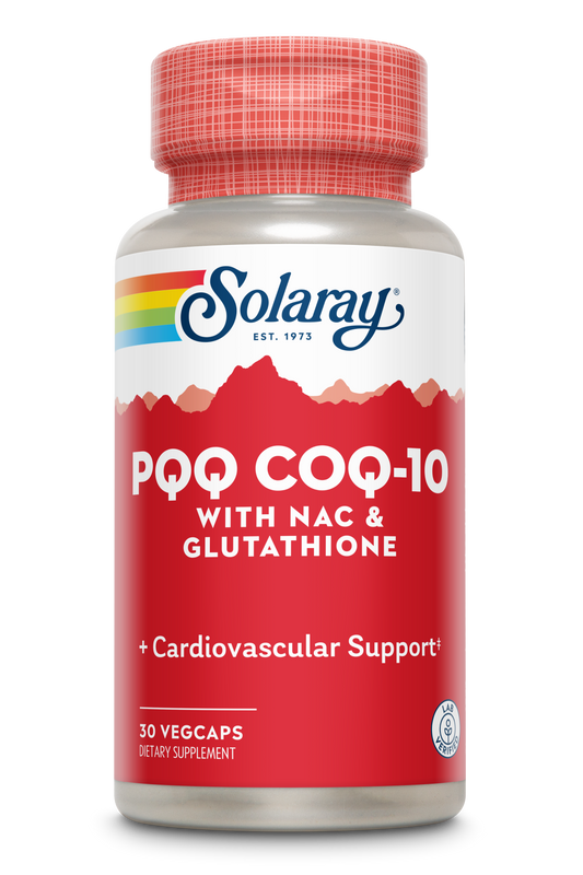 Solaray PQQ CoQ10 with NAC & Glutathione Cardiovascular Health & Normal Cellular Energy Support 30 CT