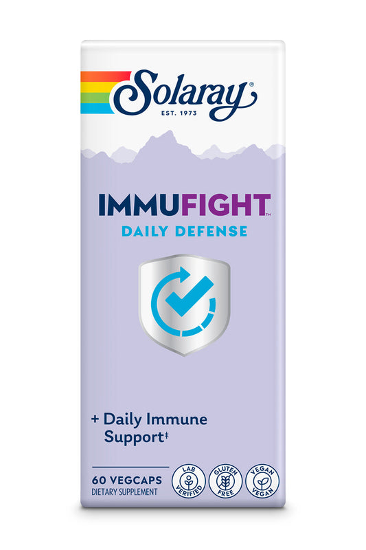 Solaray Immufight Daily Defense - Immune Support Supplement - Vitamin C, Organic Vitamin D, Zinc, Monolaurin, Probiotics - Antioxidant Activity and Optimal Balance - Vegan - 30 Servings, 60 VegCaps