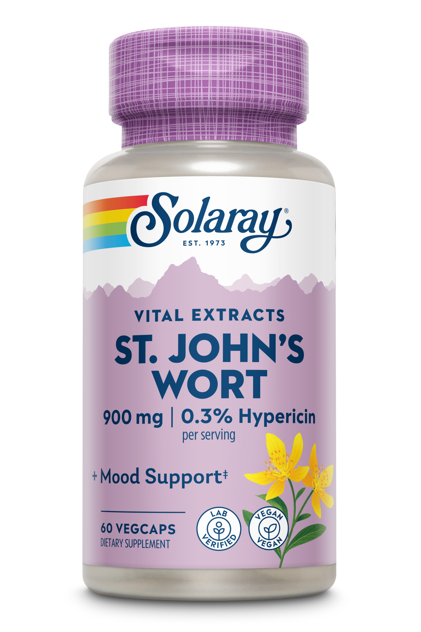 Solaray St. Johns Wort Aerial Extract 450mg Two Daily | Mood & Brain Health Support | 0.3% Hypericin | 60ct, 30 Serv.