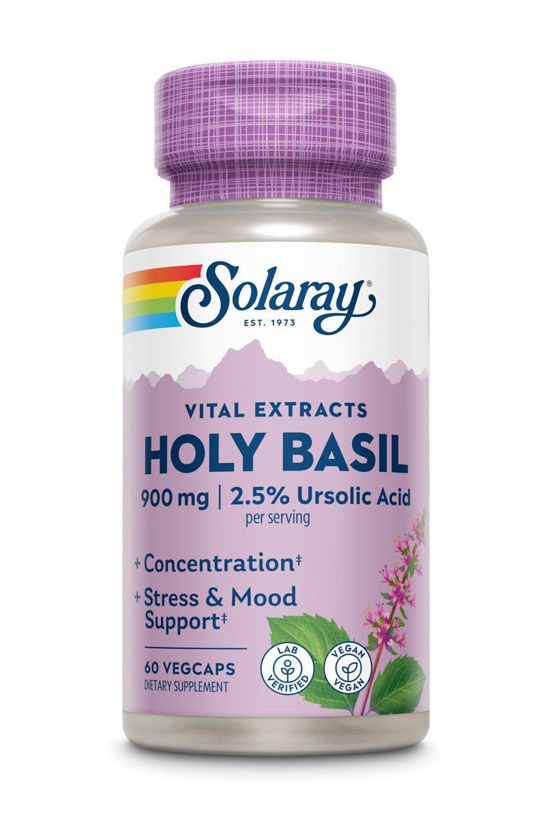 Solaray Holy Basil Capsules, 900 mg | 60 Count