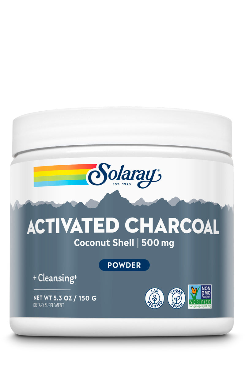 Solaray Activated Coconut Charcoal Powder 500 mg | Healthy Inner Cleansing & Digestive Tract Support | 300 Servings