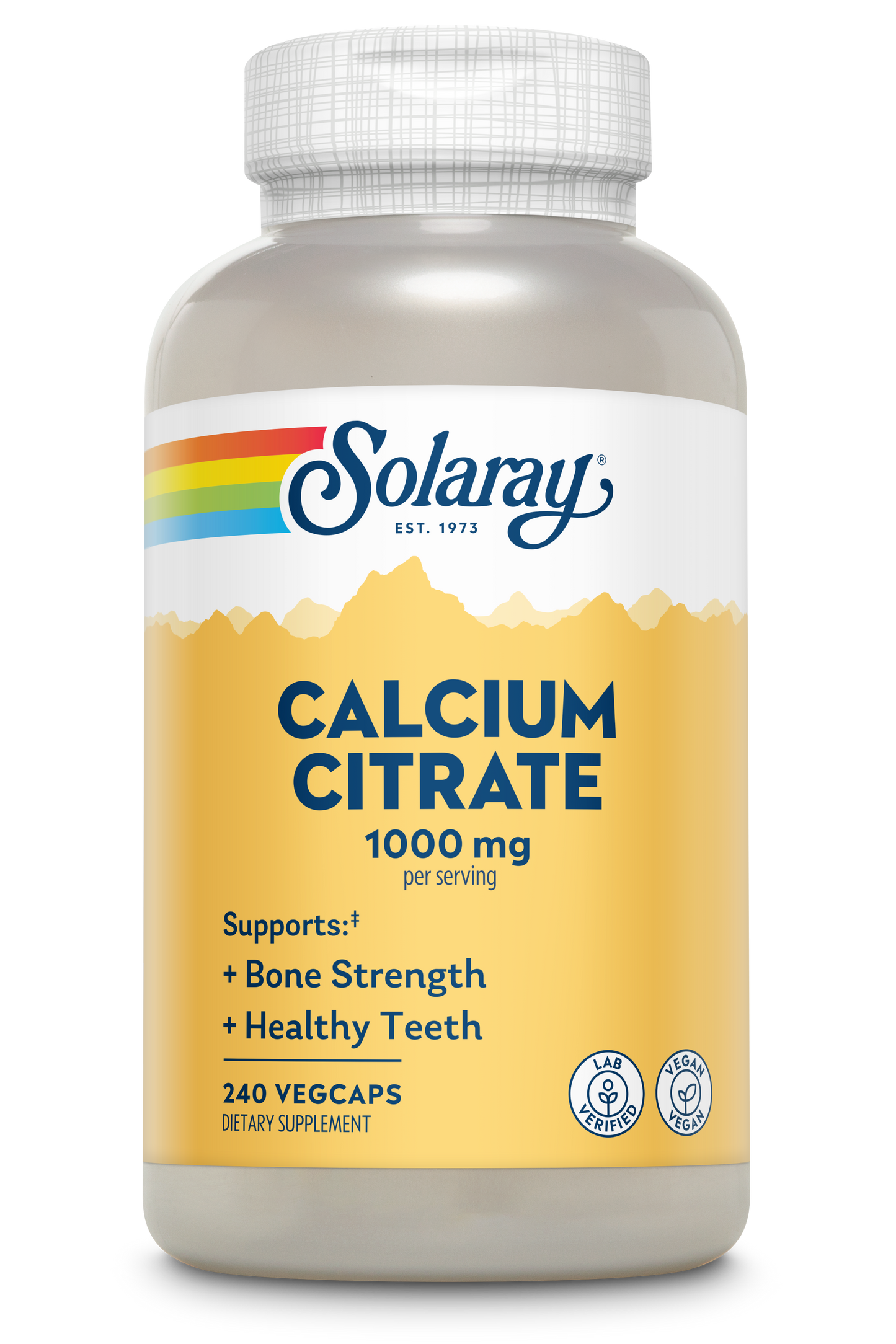 Solaray Calcium Citrate 1000mg, Chelated Calcium Supplement for Bone Strength, Healthy Teeth & Nerve, Muscle & Heart Function Support, Easy to Digest, 60-Day Guarantee, Vegan | 30 Servings | 120ct (30 Serv, 120 Count)