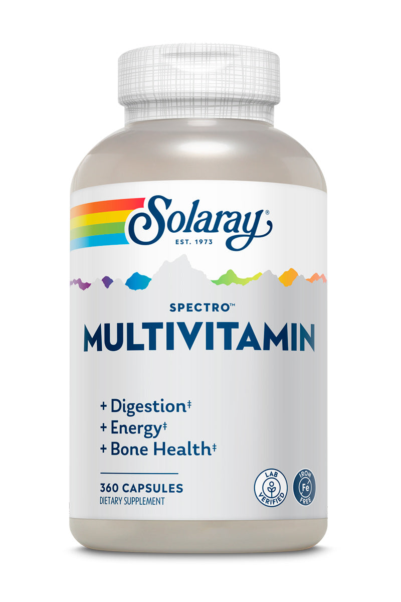 Solaray Spectro Multivitamin, w/ No Iron , Cal/Mag, Energizing Greens & Herbs w/ Digestive Enzyme