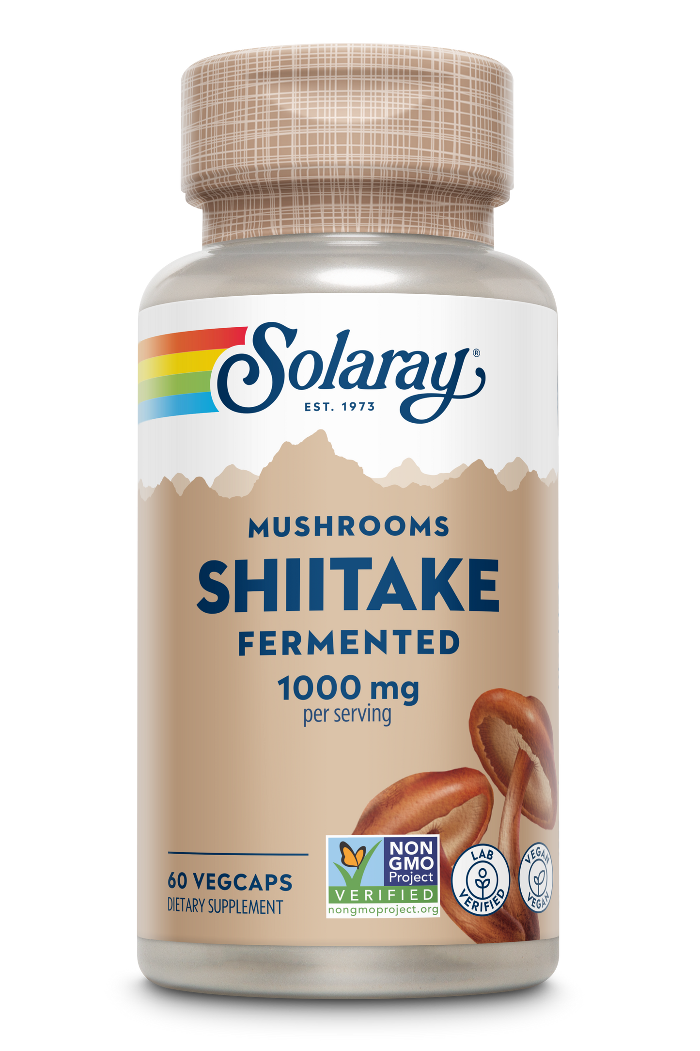 Solaray Fermented Shiitake Mushroom 500mg | Healthy Immune, Liver & Digestive Function Support | Non-GMO & Vegan | 60 VegCaps