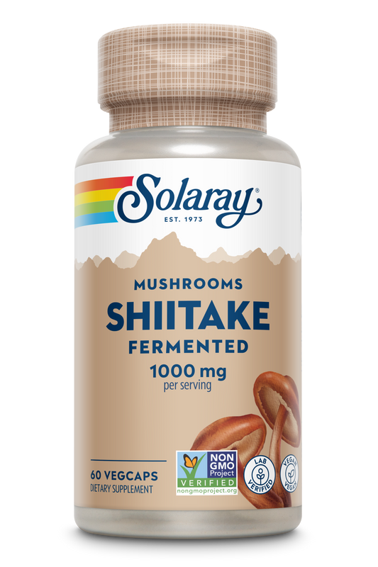 Solaray Fermented Shiitake Mushroom 500mg | Healthy Immune, Liver & Digestive Function Support | Non-GMO & Vegan | 60 VegCaps