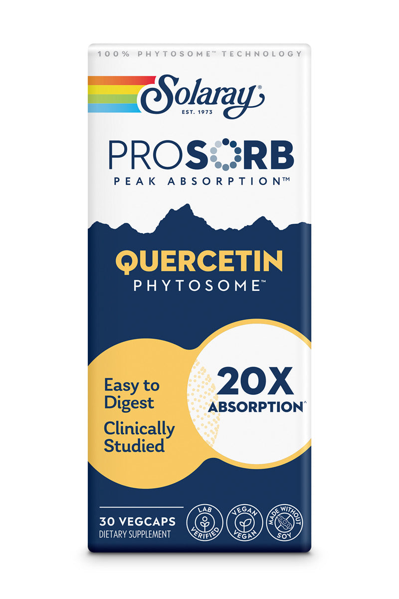 Solaray Quercetin Phytosome - 20X Absorption - Easy-to-Digest Antioxidants Supplement for Overall Health Support - Vegan and Made Without Soy - 60-Day Guarantee - 30 Servings, 30 VegCaps